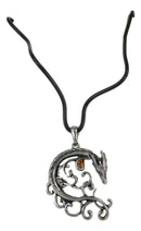 Ebros Celtic Dragon Heart Scrollwork Lace With Gemstone Jewelry Pewter Necklace