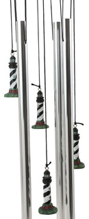 Cape Hatteras Black White Spiral Bands Lighthouse Garden Patio Wind Chime Mobile