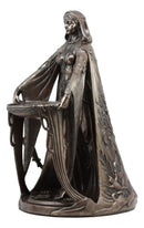 Large Bronzed Maxine Miller Celtic Triple Goddess Danu With Cauldron Statue 16"H