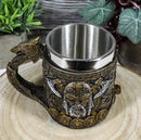 Norse Viking God Thor Mjolnir Hammer With Longship Dragon Boat Coffee Mug Cup