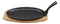 Ebros Ridged Oil Coat Cast Iron Fajita Skillet Japanese Steak Plate & Base Set 10.5"L