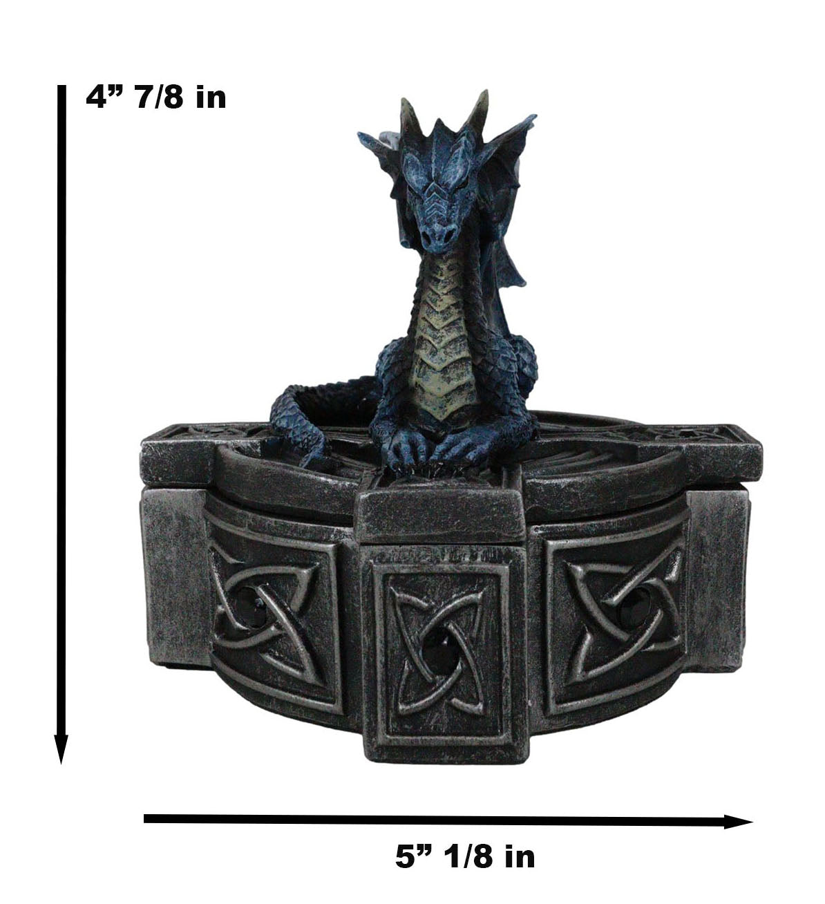 Ebros Celtic Cross Bifrost Altar Drake Dragon Jewelry Box Sculpture Trinket Box - Ebros Gift