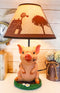 Rustic Farm Country Pink Babe Piglet Muddy Pig Desktop Table Lamp With Shade