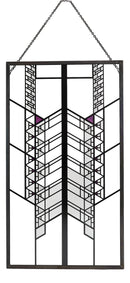 Frank Lloyd Wright Hollyhock Flower House Stained Glass Wall Or Desktop Plaque