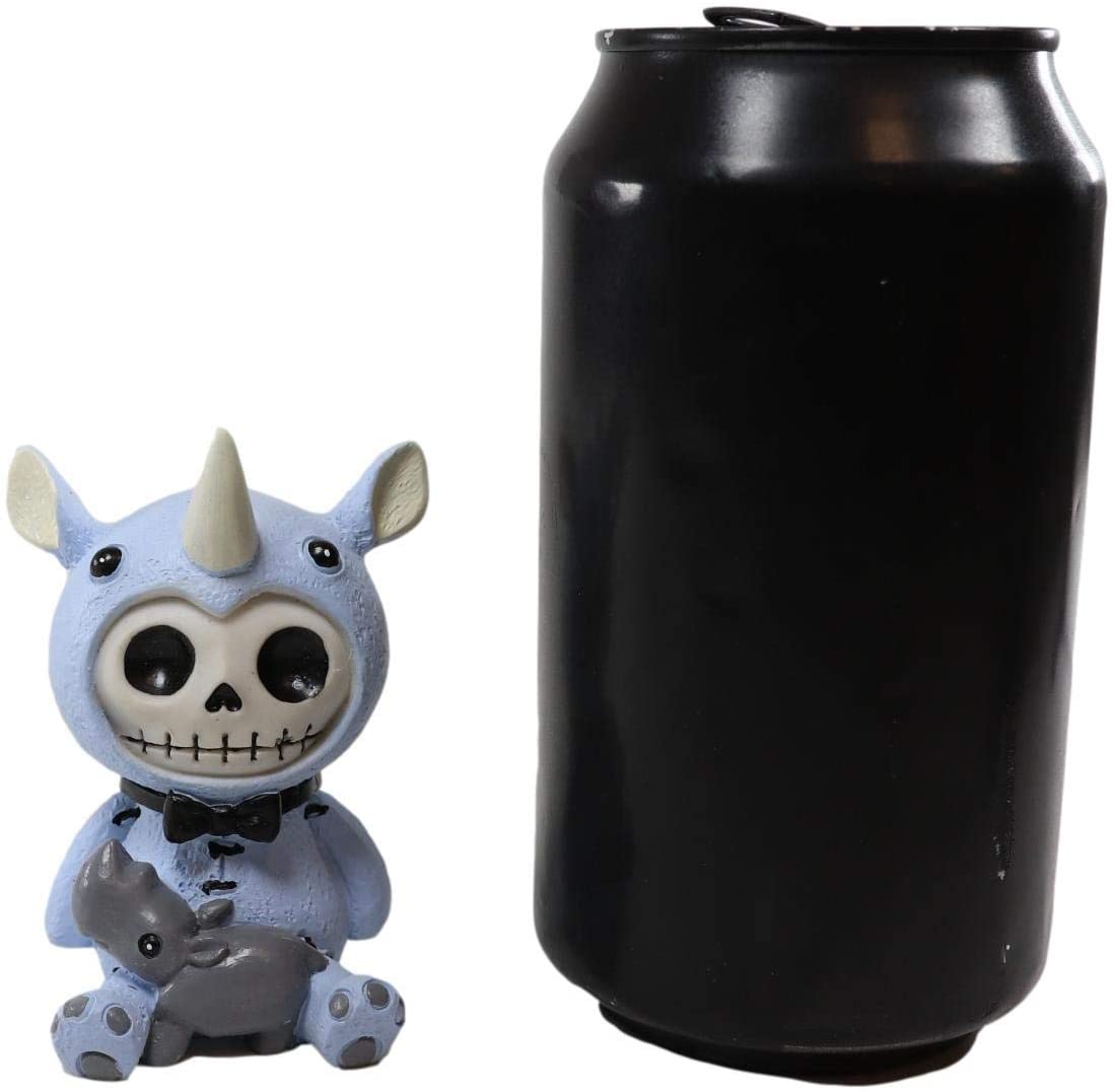 Ebros Furrybones Buster Figurine in Rhinoceros Costume 3" Tall Collectible