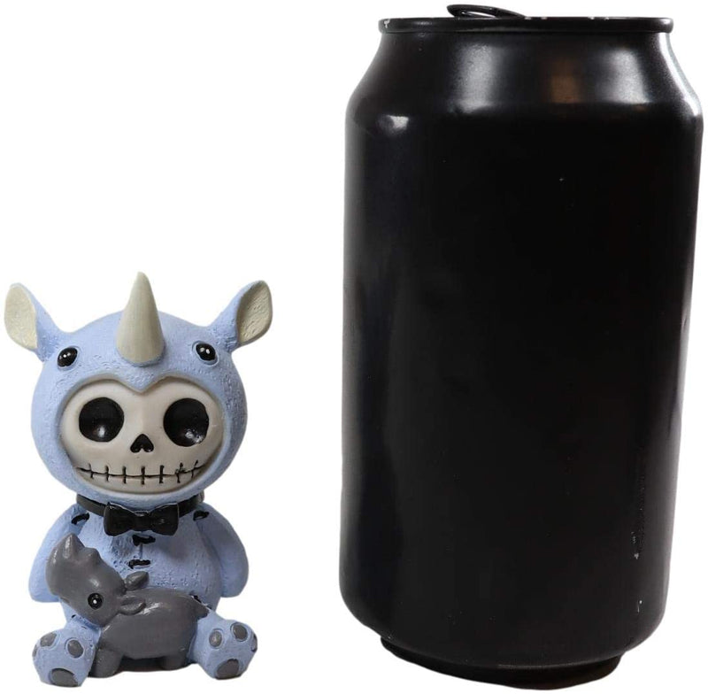 Ebros Furrybones Buster Figurine in Rhinoceros Costume 3" Tall Collectible