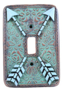 Indian Turquoise Crossed Arrows Friendship Wall Single Toggle Switch Plates Set