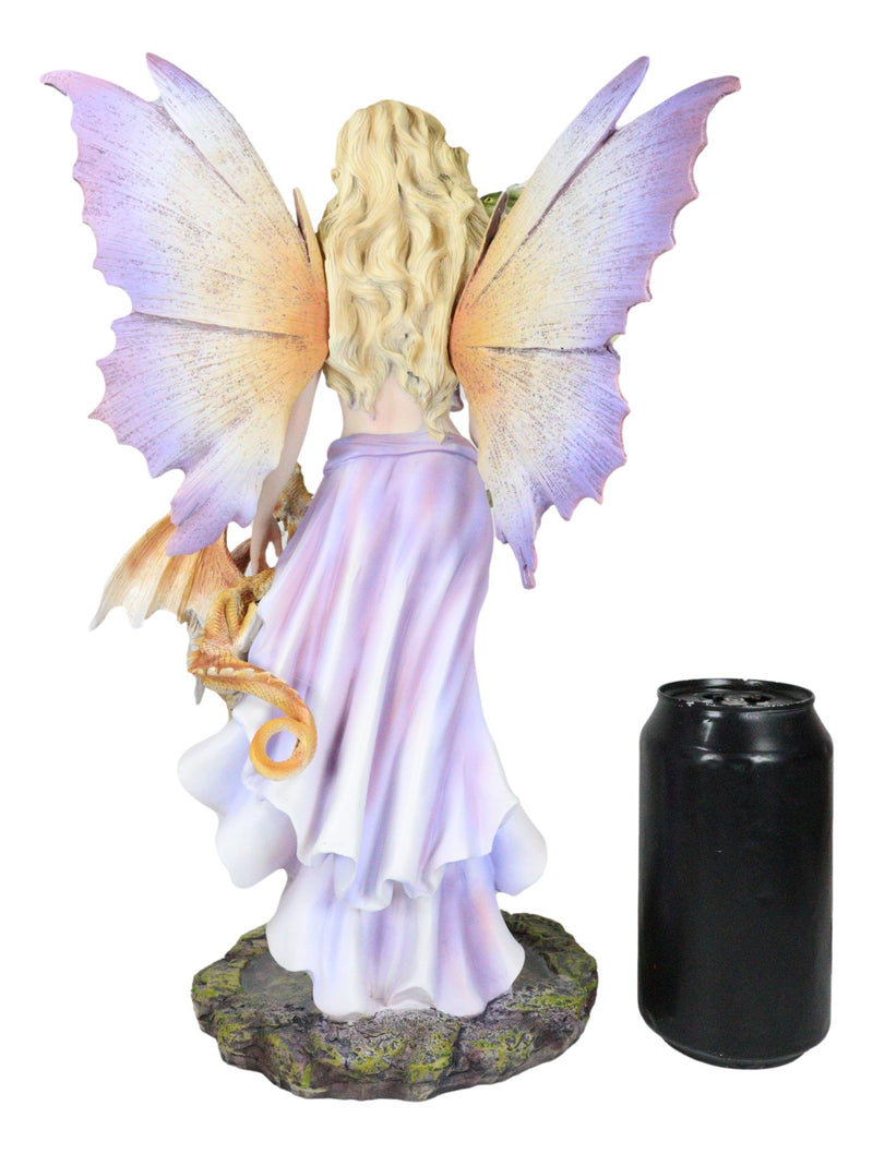 Khaleesi Mother of Dragons Purple Fairy with Green and Red Dragonlings Figurine