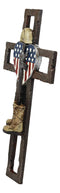 Ebros Western USA Flag Military Patriotic Fallen Soldier Memorial Wall Cross