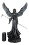 Large 24"H Gothic Lady Grim Reaper Raven Dark Death Angel With Scythe Statue