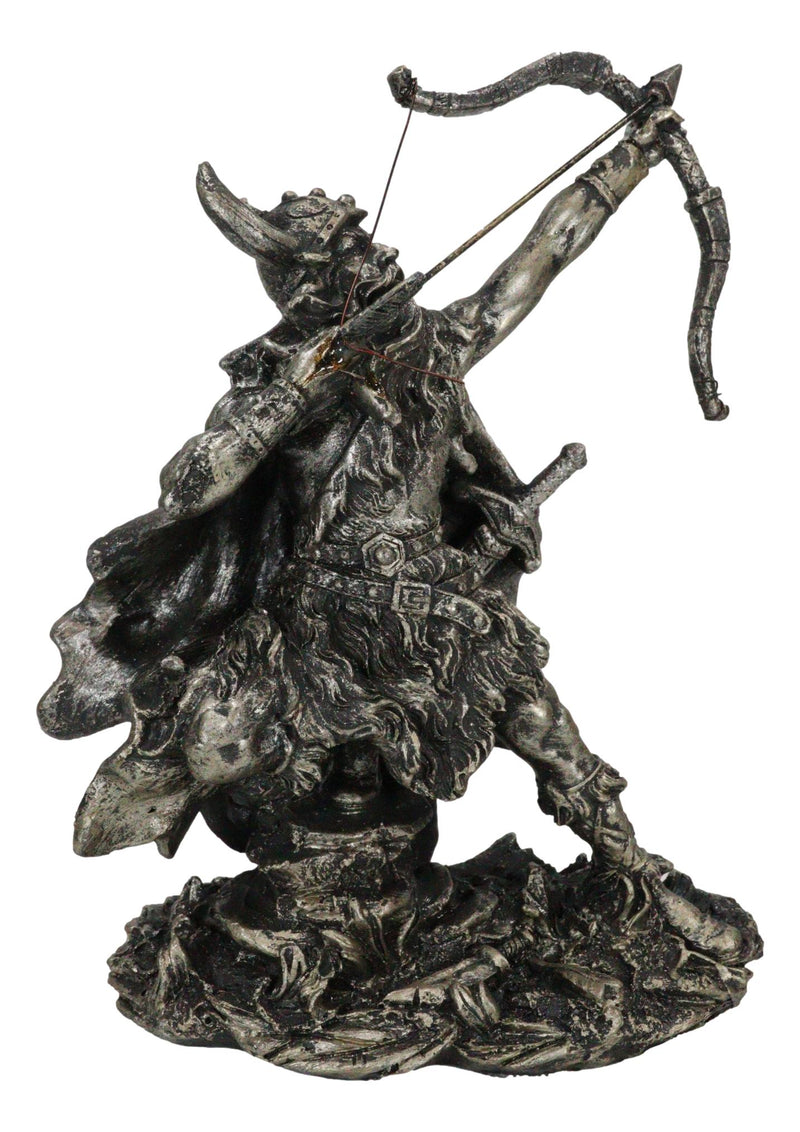 Viking Berserker Warrior With Bull Horn Helmet Shooting Arrow With Bow Figurine