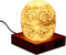 Ebros Day of The Dead Floral Skull Side Table LED Night Light Statue With Two USB Charging Dock On Wood Base