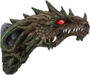 Ebros Dryad Greenman Dragon Wall Decor with Red LED Illuminated Eyes Sculpture