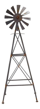 Ebros 25.25" Tall Large Rustic Country Farm Agricultural Windmill Outpost Galvanized Metal Handcrafted Sculpture Western Home Accent Table or Floor Vintage Finish Decor Made To Scale - Ebros Gift