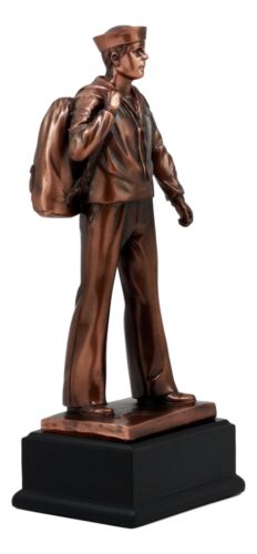 Patriotic Men Of Duty Homecoming Decorated Navy Sailor In Uniform Statue 11.5"H
