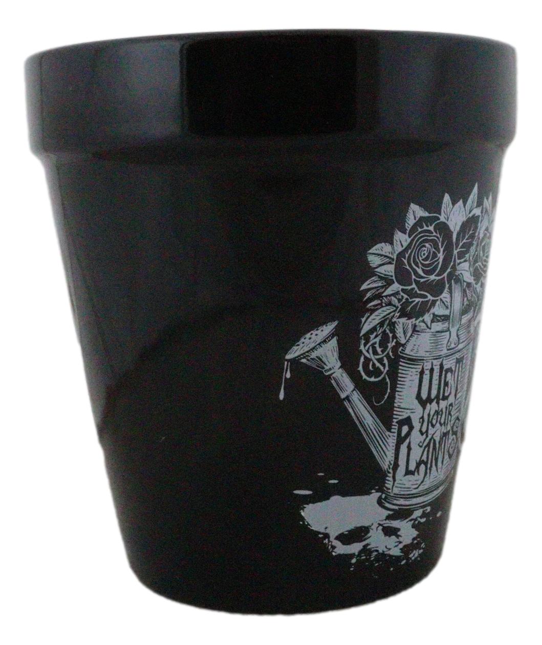 Wet Your Plants Skull Floral Watering Can Wicca Witch Flower Herbs Planter Pot