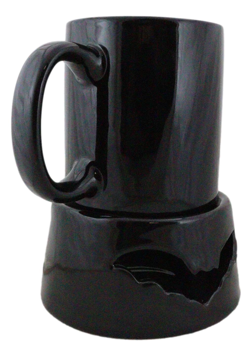 Wicca Vampire Bat Black Cup With Candle Holder Mug Warmer Shadow Caster Set