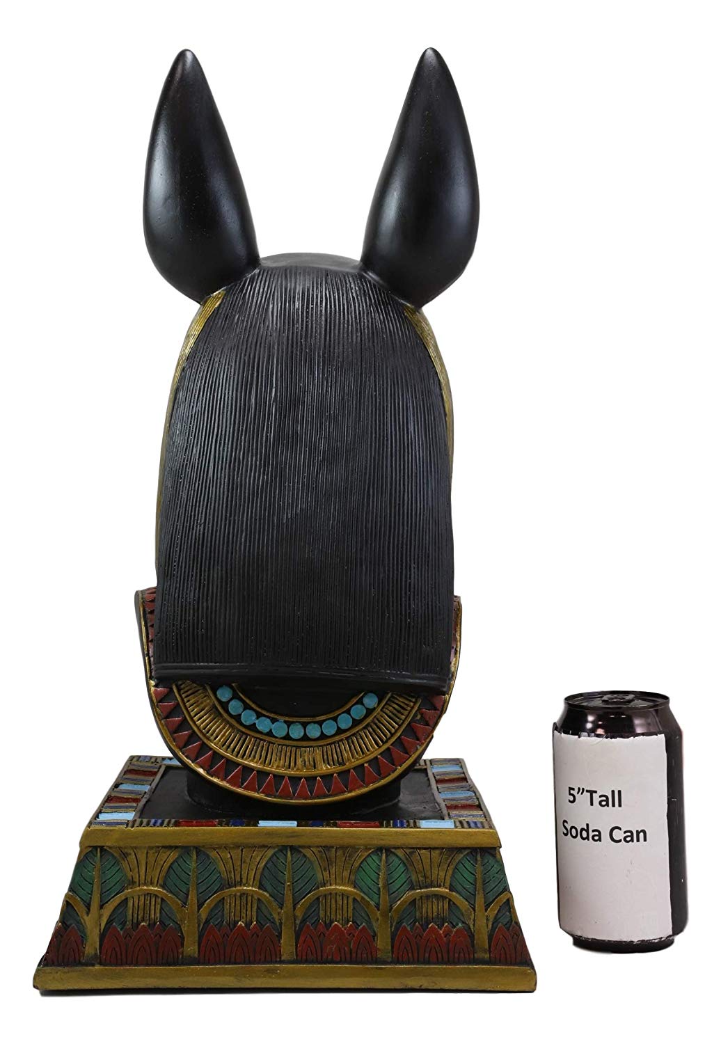 Black and Gold Large Ancient Egyptian God of The Dead Anubis Bust Statue 17.75"H