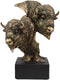 Ebros Gift 9" Tall Wild Bison and Calf Head Bust Figurine with Black Pedestal