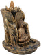 Ebros Meditating Buddha Gautama Amitabha Sitting On Lotus Backflow Cone Incense Burner 5.25"H