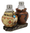 Ebros Gift Southwestern Native American Indian Hopi Kokopelli God and Turquoise Feathers Canister Jars Glass Salt and Pepper Shakers Holder Figurine Set 6.25" Wide Decorative Home and Kitchen Accent