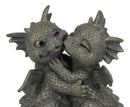 Fantasy Fiery Romance Dragon Lovers Hugging Garden Figurine Faux Stone Resin
