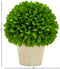 Home Garden 12"H Green Artificial Faux Foliage Boxwood Topiary Ball In Vase Pot