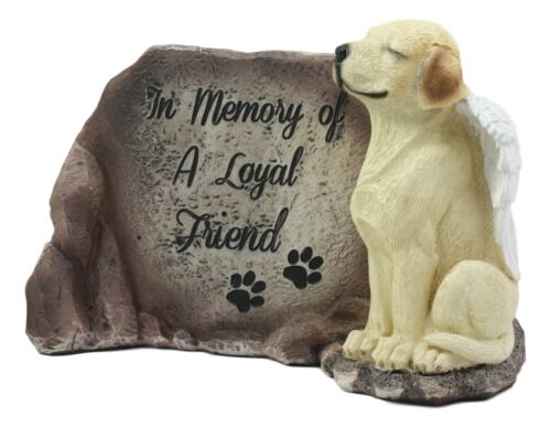 Ebros in Memory of A Loyal Friend Labrador Retriever Dog with Angel Wings Statue 8.5" Long - Ebros Gift