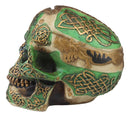 Ebros Gift Celtic Knotwork Shamrock Lion Green Gold Skull Money Bank Figurine Ossuary Labyrinth Dark Arts Decor Statue