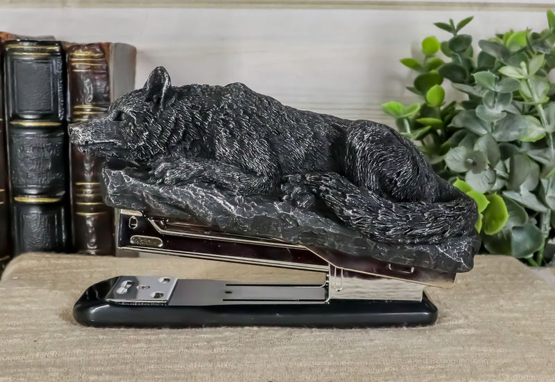 Gothic Resting Alpha Wolf Stapler Office Desktop Accessory Totem Wolf Spirit