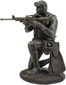 Ebros Battlefield Navy Seal Diver Soldier Taking Aim with Rifle Statue 6" H