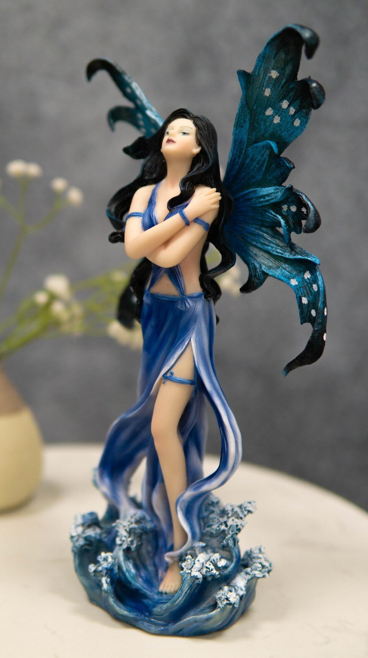 Ebros Water Elemental Fairy Goddess Statue 12"Tall Ocean Aphrodite Fairy Rising Over Waves Figurine - Ebros Gift