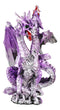 Fearsome Metallic Purple Double Headed Hydra Dragon Fantasy Figurine 4.75"H