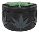 Ebros Hidden Stash Green Hemp Weed Leaf Cannabis Round Decorative Jewelry Box Figurine
