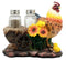 Farm Hay Wagon Sunflower Mother Hen & Chicks Salt Pepper Shakers Holder Figurine