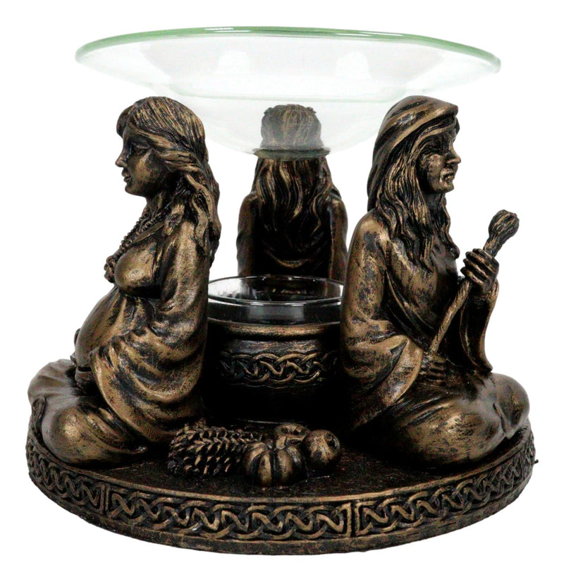 Wicca Triple Goddess Maiden Mother Crone Votive Holder Aroma Oil Warmer Figurine