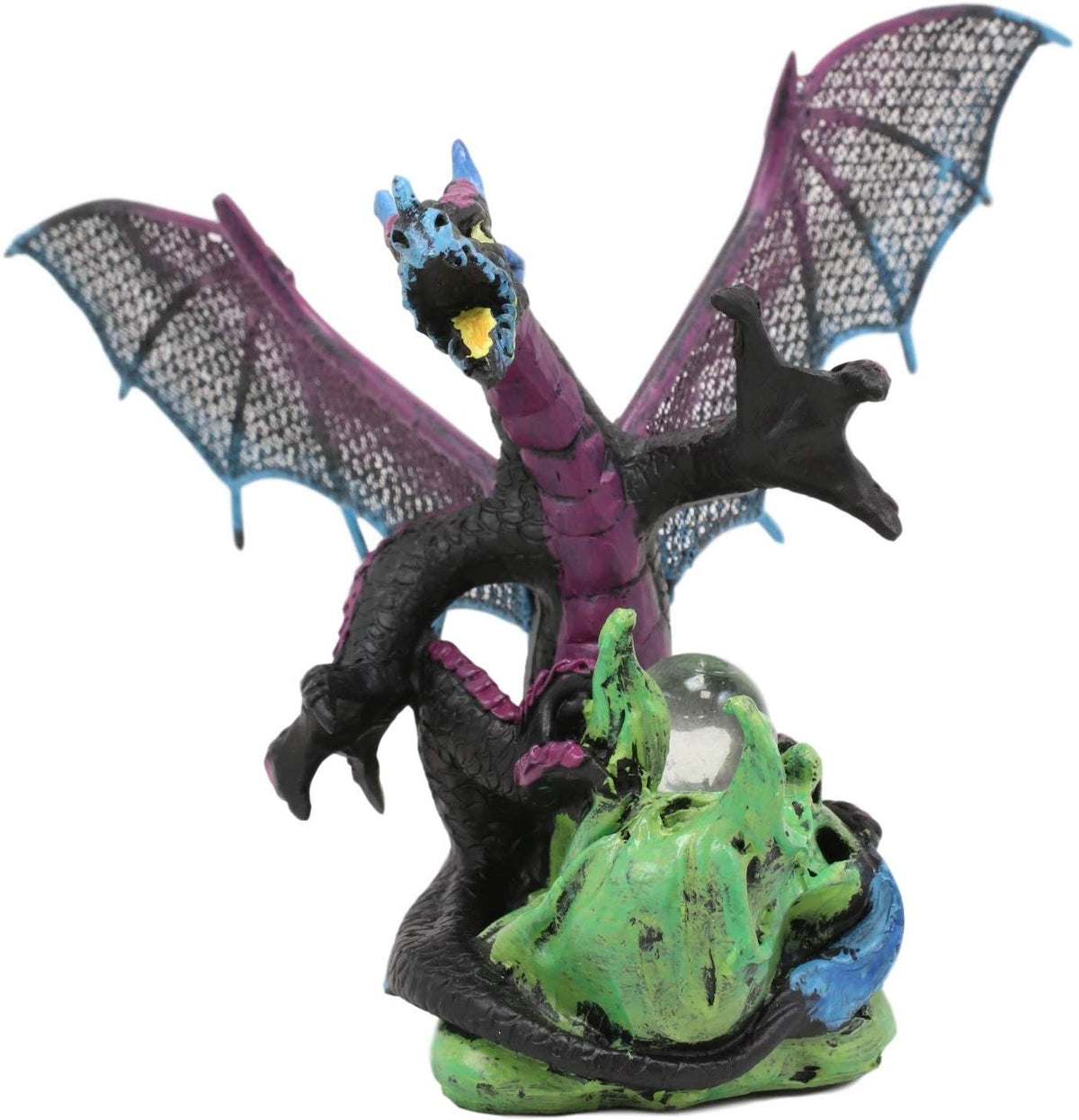 Ebros Blue and Black Battle Hardened Midnight Pterosaur Dragon Figurine 6" Long