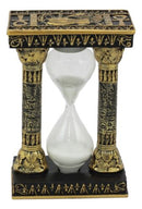 Egyptian Gods Eye Of Horus And Ankh Hieroglyphic Column Sand Timer Statue Decor