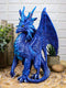 Ruth Thompson Fantasy Blue Check Mate Dragon With Majestic Horns Statue 9" Tall