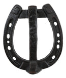 Cast Iron Rustic Farmhouse Cowboy Horseshoe Cutout With Nail Spike Door Knocker