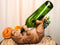 Wet Your Whiskers Drinking Brown Striped Kitten Cat Wine Bottle Holder Figurine