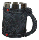 Celtic Knotwork Dragon Lair Serpentine Drake With Red Gems Coffee Drink Cup Mug