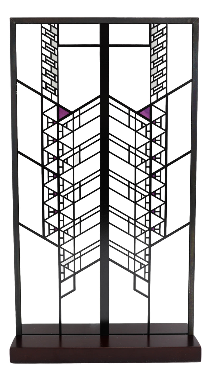 Frank Lloyd Wright Hollyhock Flower House Stained Glass Wall Or Desktop Plaque