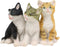 Ebros Lifelike Trio Shorthair Kittens Cats Sitting Side by Side Figurine 5" Long