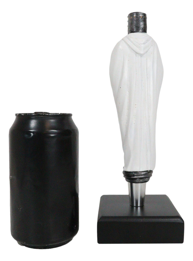 White Cloak Medieval Crusader Knight Swordsman Novelty Beer Tap Handle Figurine