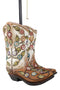 Rustic Western Cowgirl Boots With Colorful Floral Vines Embroidery Table Lamp