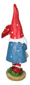 Large Whimsical Garden Gnome With Giant Toadstool Mushroom Umbrella Figurine