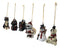 Set Of 6 Scary Merry Christmas Halloween Skeleton Santa Snowman Tree Ornaments