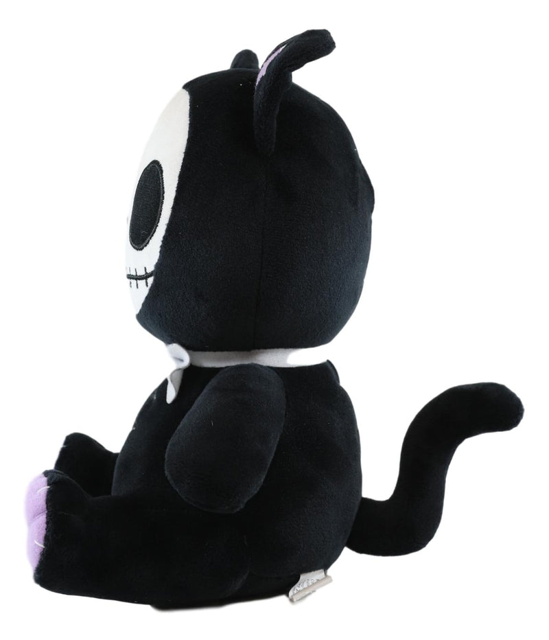 Ebros FurryBones Black Voodoo Kitten Cat With Bowtie Plush Toy Collectable 10"H
