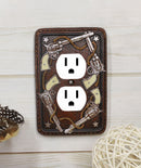 Set of 2 Western Cowboy Six Shooter Pistols Double Receptacle Outlet Wall Plates